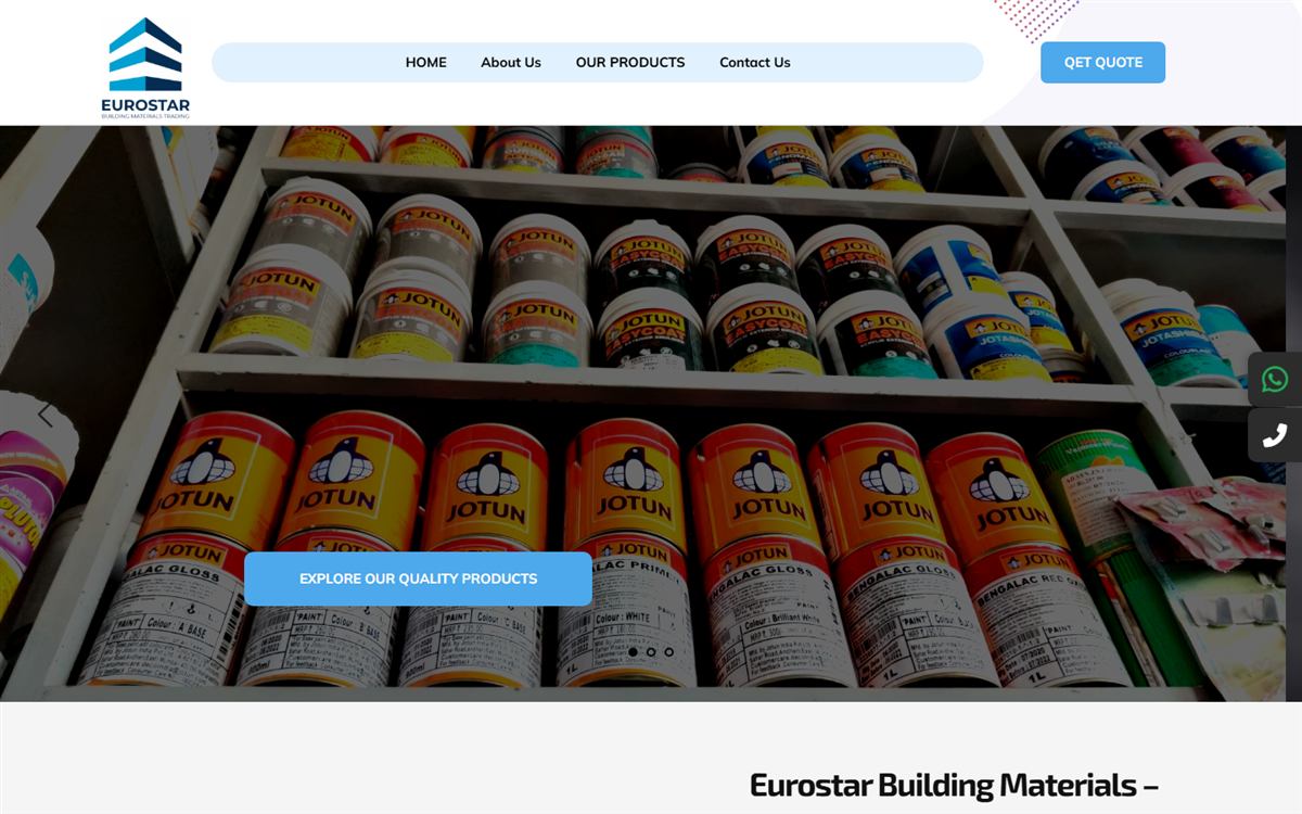 Eurostar Building Materials website