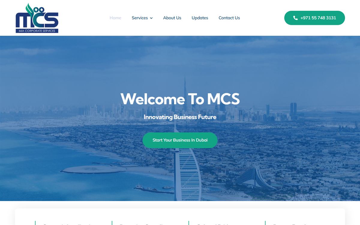 Mia Corporate Services website
