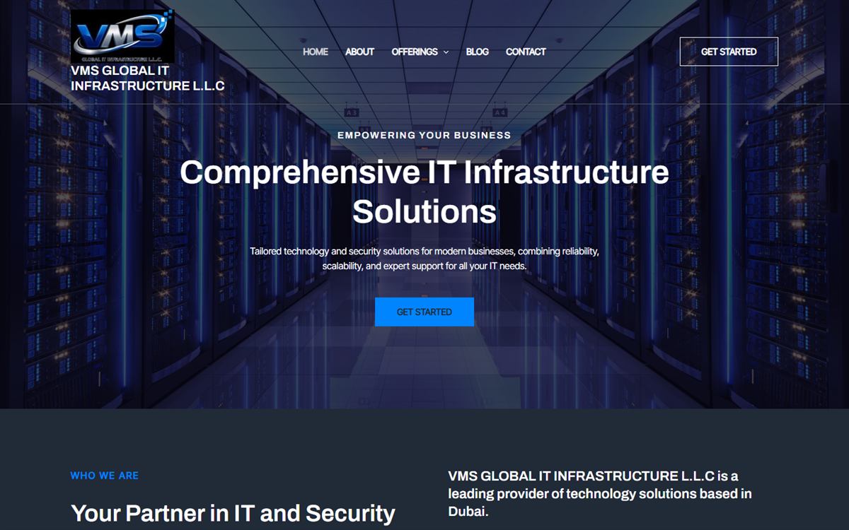 VMS Global IT website